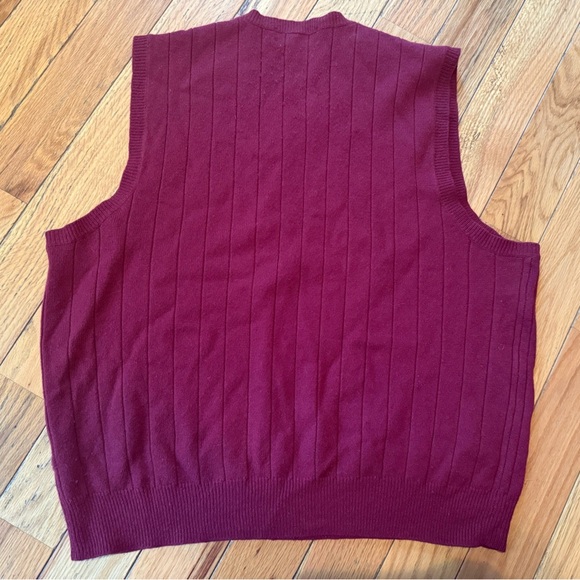 Vintage Polo Ralph Lauren 100% Lambs Wool Sweater Vest Men’s Size XL Burgundy - Picture 5 of 9
